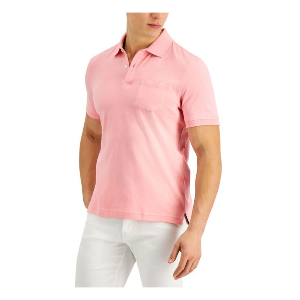 CLUBROOM Mens Pink Classic Fit Jersey Polo M